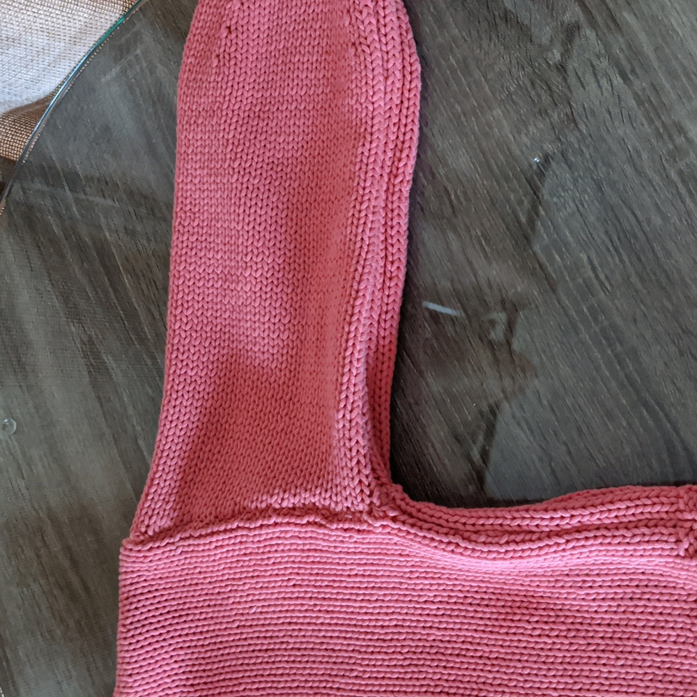 Z Supply Vida Sweater Women M Sunset Pink Medium Weight Knit V Neck Long Sleeve - Picture 7 of 8